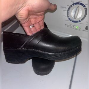 Dansko Black Leather Clogs Comfort Work Shoes EU 37 GUC